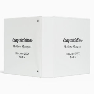 Congratulations congrats graduation name year clas binder