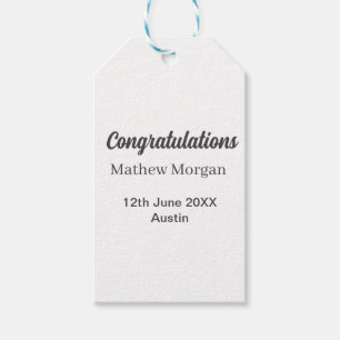 Congratulations congrats graduation name year clas gift tags