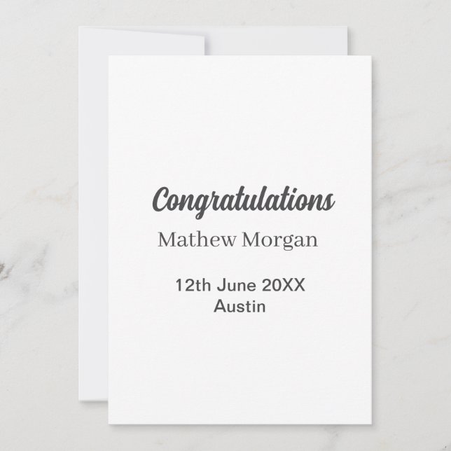 Congratulations congrats graduation name year clas invitation (Front)