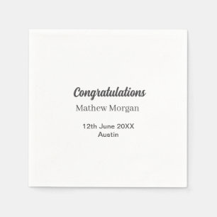 Congratulations congrats graduation name year clas napkin