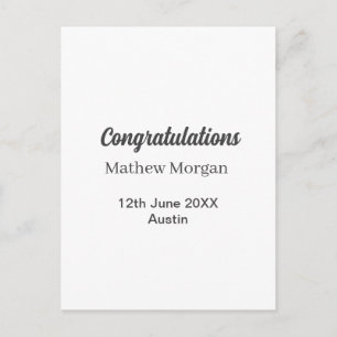 Congratulations congrats graduation name year clas postcard