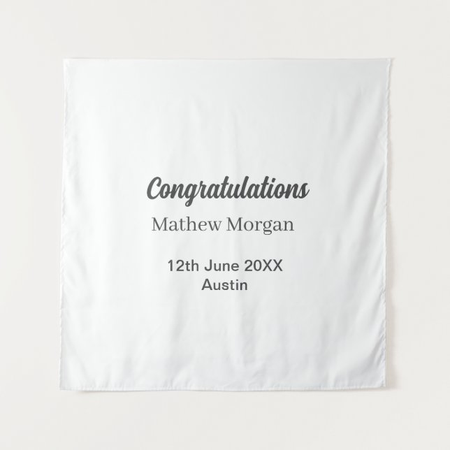 Congratulations congrats graduation name year clas tapestry (Front)