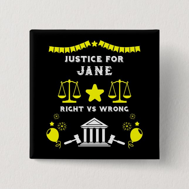 Congratulations Court Verdict 2 Inch Square Button (Front)