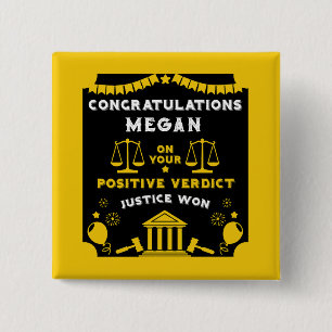 Congratulations Court Verdict 2 Inch Square Button