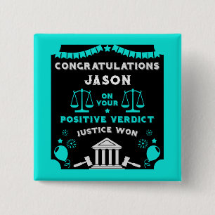 Congratulations Court Verdict 2 Inch Square Button