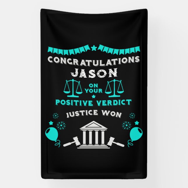Congratulations Court Verdict Banner (Vertical)