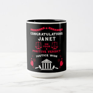 Congratulations Court Verdict Two-Tone Coffee Mug