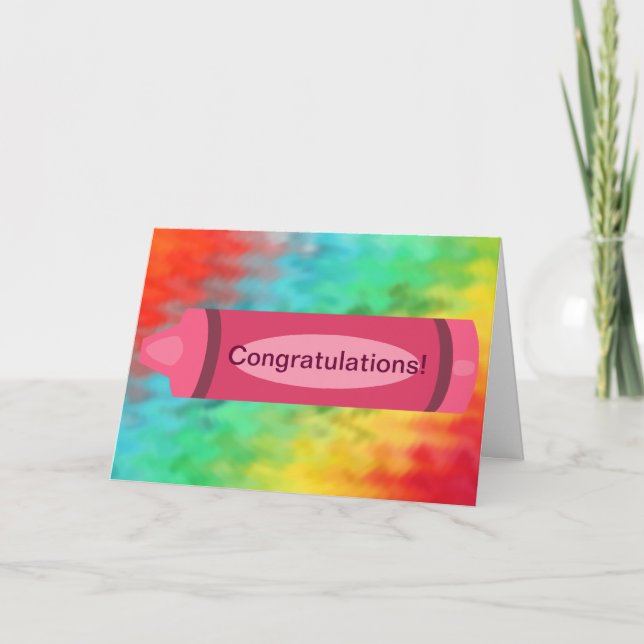 Congratulations Crayon Greeting Card (Front)