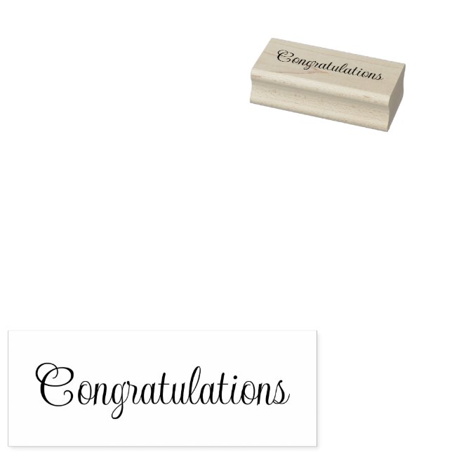Congratulations Cursive Script Text Template Rubber Stamp (Stamped)