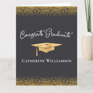 Congratulations Custom Elegant Gold Graduation Card