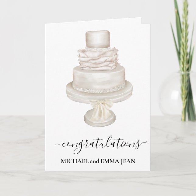  Congratulations Custom Wedding Cake   Card (Front)