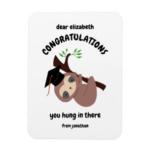 Congratulations Cute Sloth Graduation Custom Card Magnet