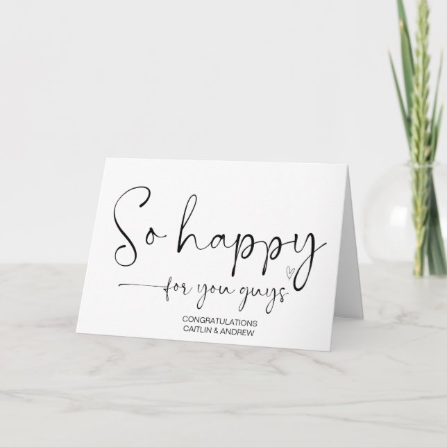 Congratulations Cute Wedding Engagement So Happy Card (Front)