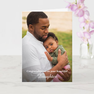 Congratulations Dad Mom New Baby Photo Custom Card