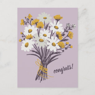 CONGRATULATIONS Daisy Bouquet Floral Cute Custom Postcard