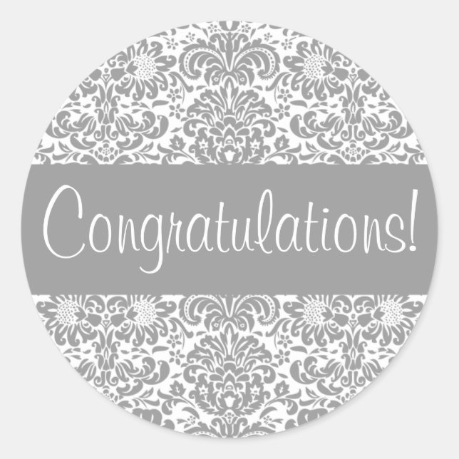Congratulations Damask Envelope Seal (Front)