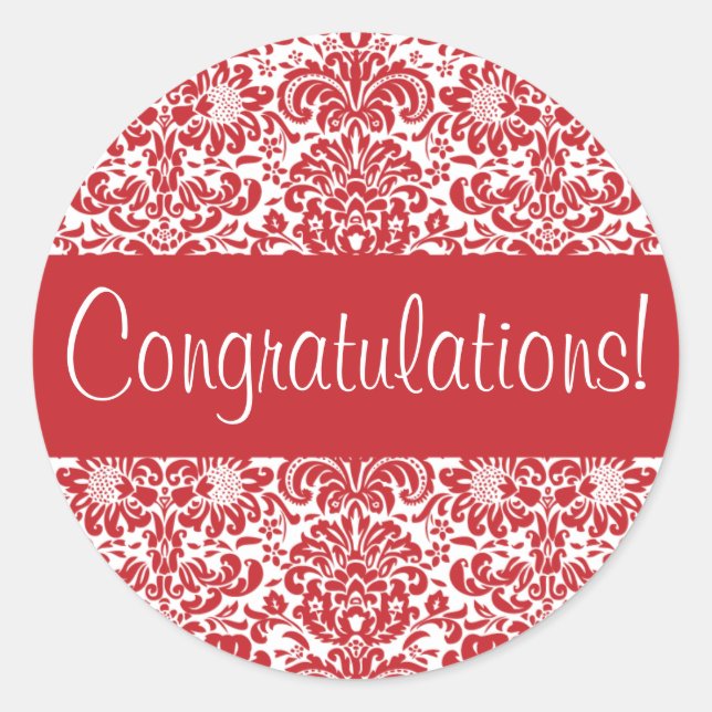 Congratulations Damask Envelope Seal (Front)