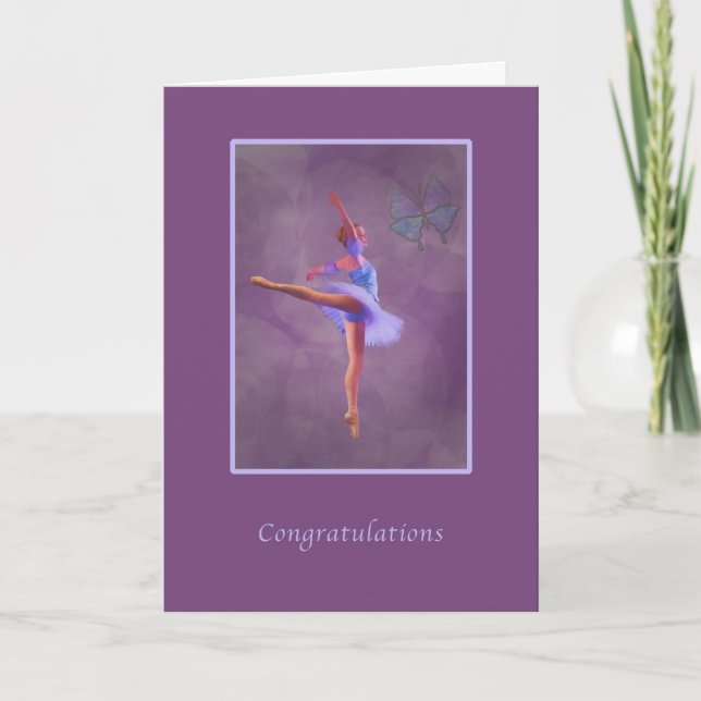 Congratulations, Dance Recital, Ballerina Card (Front)