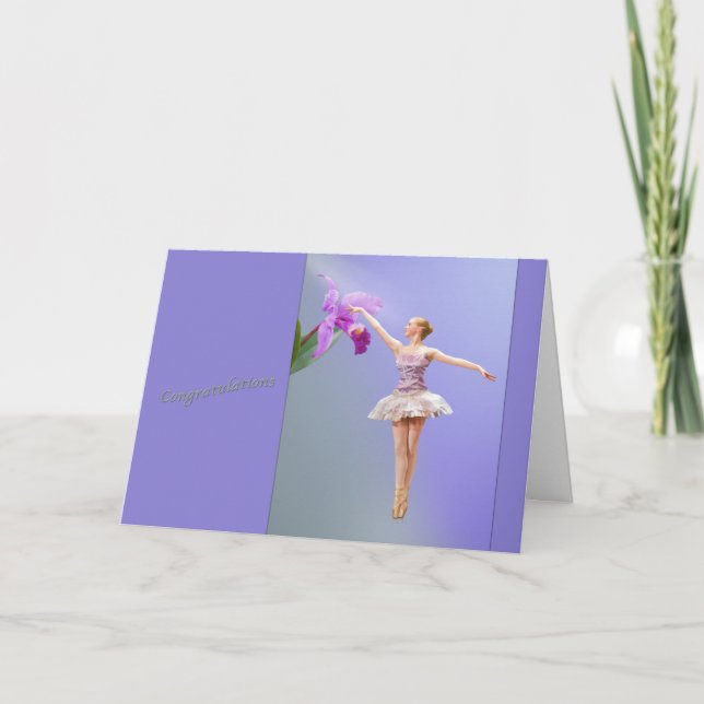 Congratulations, Dance Recital, Ballerina, Orchid Card (Front)