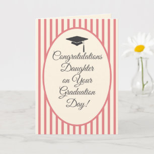 Congratulations Daughter Pink Graduation Day Card