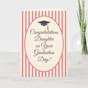 Congratulations Daughter Pink Graduation Day Card