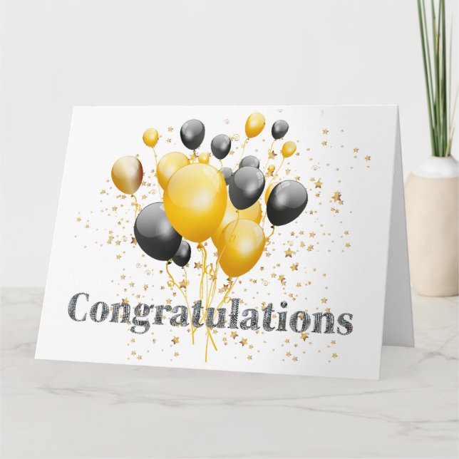 Congratulations Decorative Disco Ball  Thank You Card (Front)