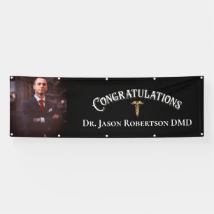 Congratulations Dentist Dental Elegant Photo Black Banner