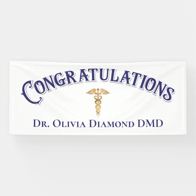 Congratulations Dentist Dental Modern Blue Banner (Horizontal)