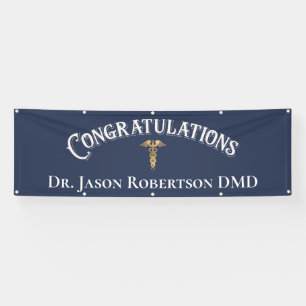 Congratulations Dentist Dental Modern Blue Grad Banner