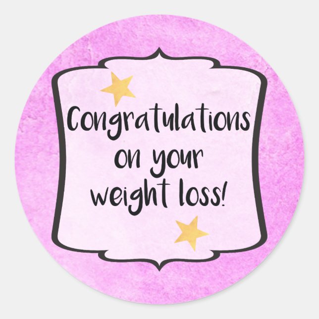 Congratulations Diet Fitness Slimming Club Planner Classic Round Sticker (Front)