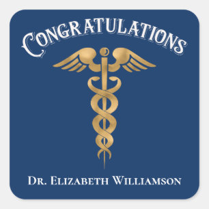 Congratulations Doctor Physician Caduceus Seal