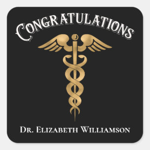 Congratulations Doctor Physician Caduceus Seal
