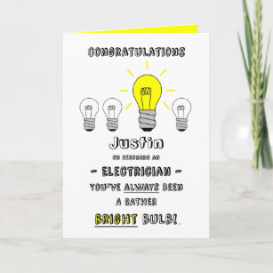 Congratulations Electrician, Future is Bright Card