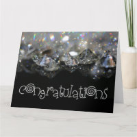 Congratulations Elegant Black White Shiny Diamonds