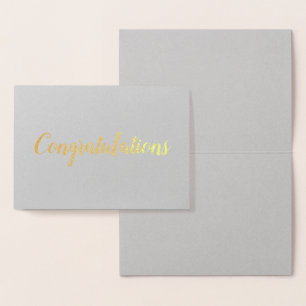 Congratulations Elegant Brushstroke Script Gold Foil Card