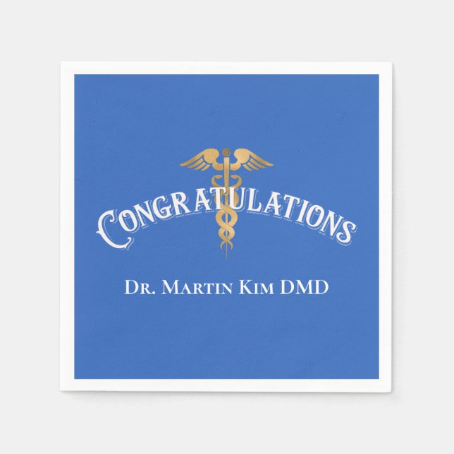 Congratulations Elegant Doctor Medical Graduation Napkin (Front)