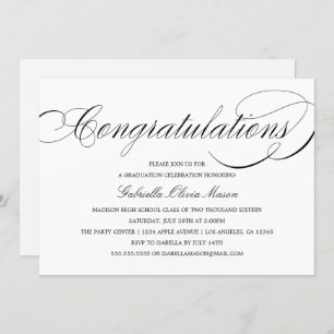 Congratulations Elegant Script Party Invitation