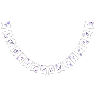 Congratulations Elegant Violets Bunting Flags