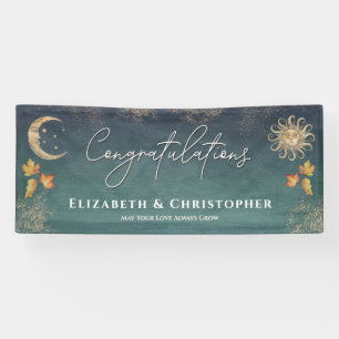 Congratulations Fall Sun Moon Engagement Party Banner