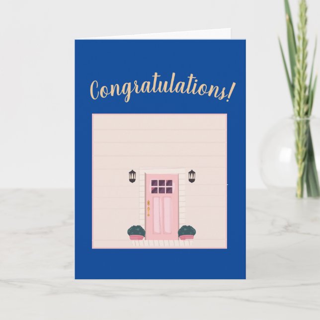 Congratulations Fancy Contemporary Script New Home Card (Front)