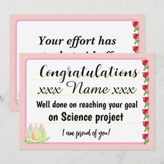 Congratulations Fantastic Effort Today Card