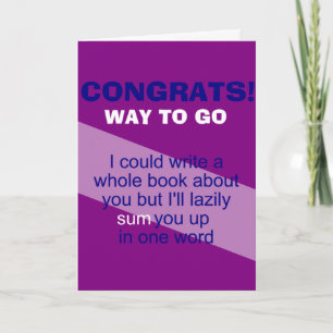 congratulations for awesome work card