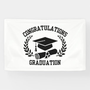 Congratulations For Graduation 2.5x4 Vinyl Banner