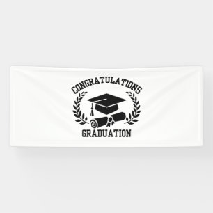Congratulations For Graduation 2.5x6 Vinyl Banner