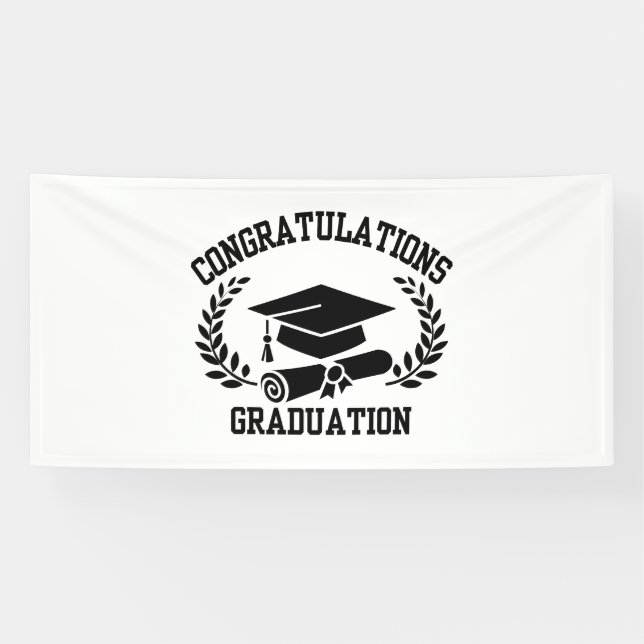 Congratulations For Graduation 4x8 Vinyl Banner (Horizontal)