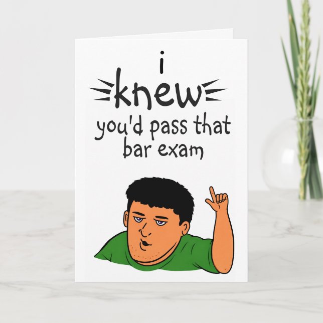 congratulations for passing bar exam card (Front)