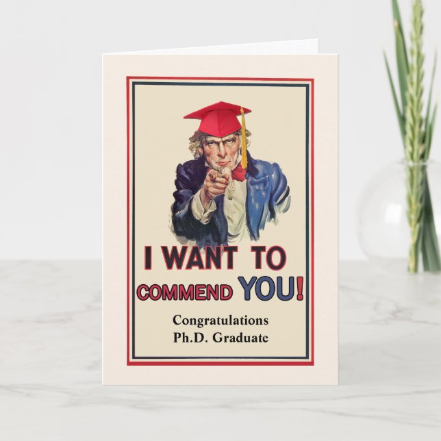 Congratulations for Ph.D. Graduate, Uncle Sam Card (Front)