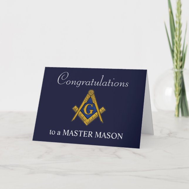Congratulations Freemason Masonic Master Mason Thank You Card (Front)