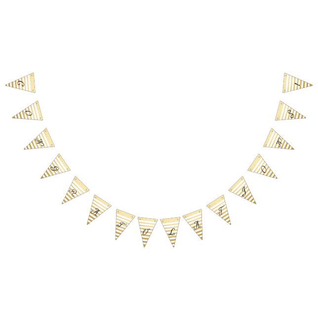 Congratulations! French Hand-Lettering Gold Foil Bunting Flags (All)