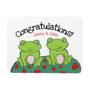Congratulations frog wedding  magnet